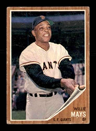 300 Willie Mays Hof - 1962 Topps Baseball Cards G/VG - Cartões vintage autografados de beisebol.
