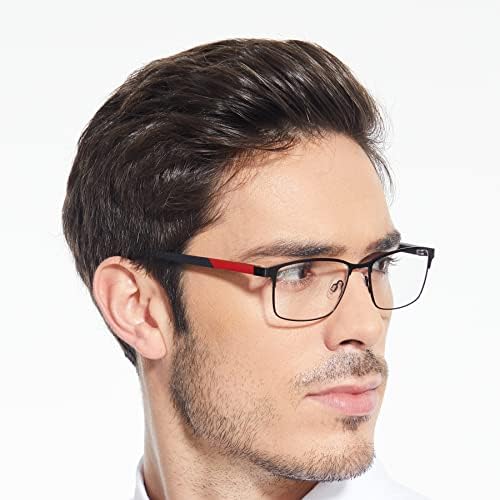 4 óculos de leitura de embalagem para homens, leitores de computadores de bloqueio de luz azul, anti -raio UV/tensão