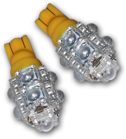 TuningPros LEDX2-T10-Y9 T10 Lâmpadas LED de cunha, 9 Fluxo amarelo 4-PC Conjunto