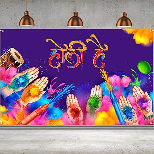 Happy Holi Photo Booth Cenário de Caso -Caso Hindu Photography Home Parede Decoração de fundo de fundo colorido decorações