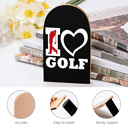 Eu amo Golf Wood Booknds Livros de livros pesados ​​para prateleiras Livros decorativos