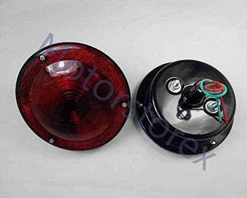 Motorstorex - Conjunto de luz da lente vermelha do parque combinado para Willys Jeep CJ3 CJ5 CJ6 CJ2A CJ3A CJ3B ** NOVO