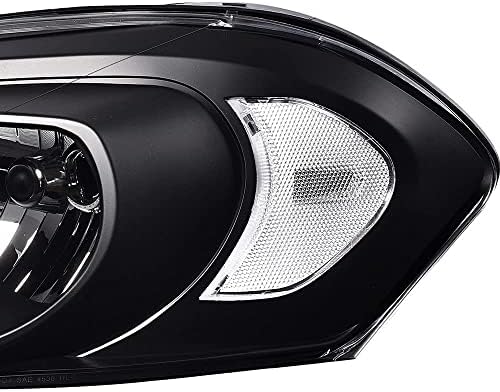 Montagem dos faróis G-Plus, compatível com 2006-2007 Chevy Monte Carlo/2006-2013 Chevy Impala/2014- Chevy Impala Limited Fundper Headlamp, Lente Clear Black Housing Reflector Clear Reflector Clear