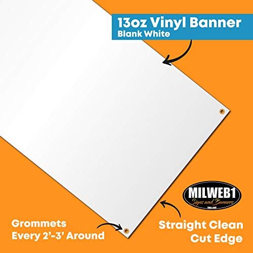 Milweb1 - Sinal de banner de vinil branco em branco com ilhós