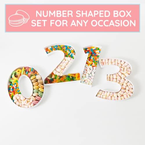 Números de papelão Soul & Lane para festas de aniversário e aniversários, caixa de presente de doces preenchível - número 2