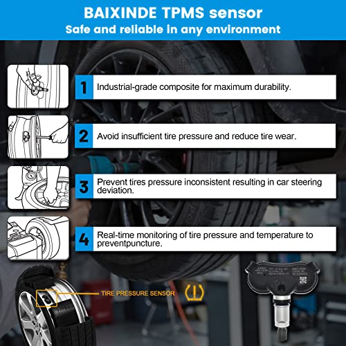 Sensor de pressão do pneu HERA 42607-0C030 42607-0C050 Sensor 315MHz Compatível com Toyota Sequoia Tundra