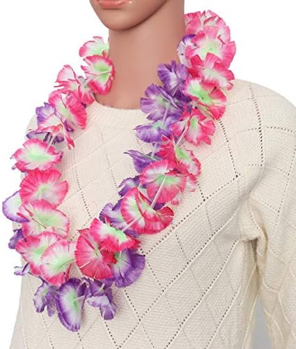 VICASKY 24PCS HAWAIIAN FLOR LEI BUNTING BANNER PRÓPRIA GARLANHA DE DORAÇÕES DE FESTAÇÕES Favor