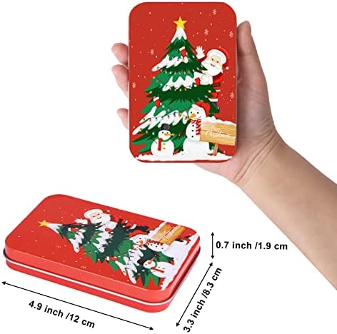 Moretoes 14 peças Caixas de lata de cartão de presente de Natal coloridas portadores de cartões -presente com tampas 4.9x3.3x0,7 polegadas para favores de festas e cartão incluem cartão de felicita
