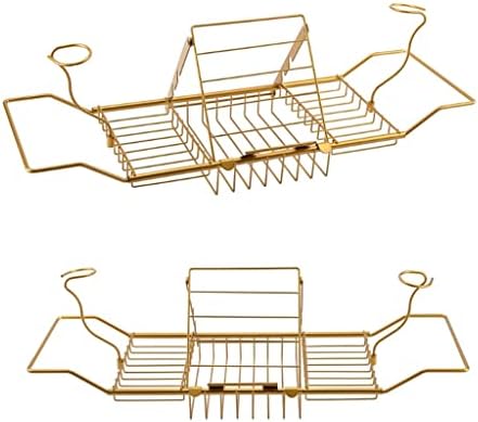 Houkai metal telescópico banheira rack de bandeja de vidro retrátil estante de estante de bandeja de bandeja de armazenamento prateleira