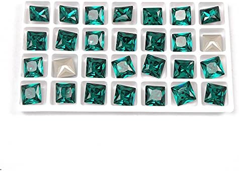Yanruo 4447 Rhinestones de vidro Blue Zircon Color Princess Squay Squas Shiny Strass para Gems de Arte da Nail 3D -