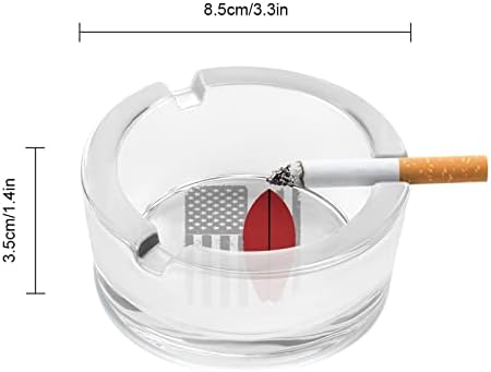 Surf Paddle Board USA Bandeira de vidro cinzeiros de vidro para cigarros lixo à prova de vento pode imprimir bandejas de cinzas
