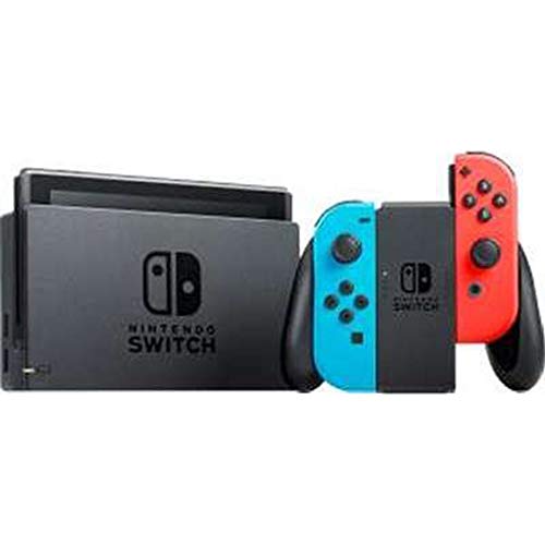 Nintendo Switch 32 GB Console com pacote de joy-con azul neon com super mario maker 2, protetor de tela 2 pacote, nintendo switch joy-con carregando dock & switch protetor manga