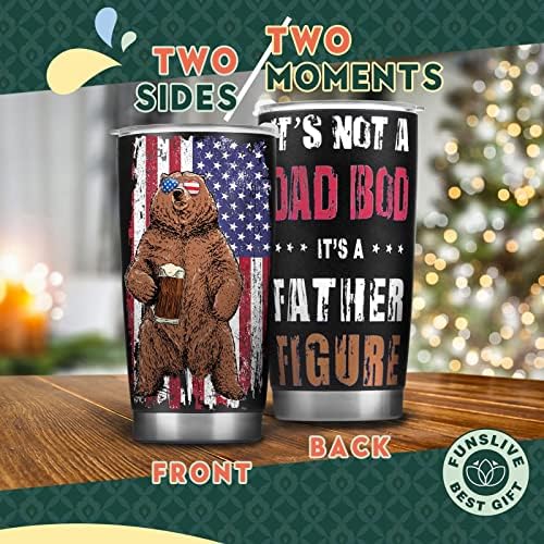 Presentes para pai de filha filho, 20oz Dad Bod Bod Tumbler, Pais únicos do dia do pai Presentes da esposa, Funny Dad