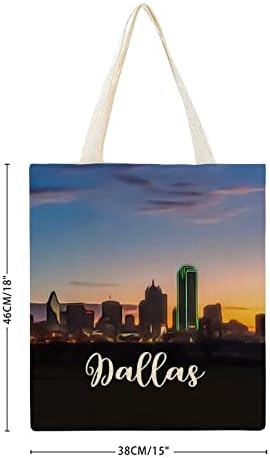 Dallas Tote Bag City Travel Gift Giant Giant Saco de Bolsa de ombro de Bolsa de ombro, amigável para ambiental super