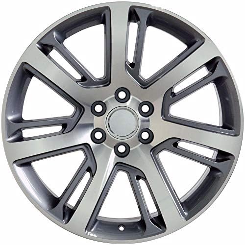 OE Wheels LLC Rims de 22 polegadas se encaixa Chevy Silverado Tahoe Sierra Yukon Escalade CA88 MACIMENTO DE GUNMINADO 22X9 BIRS