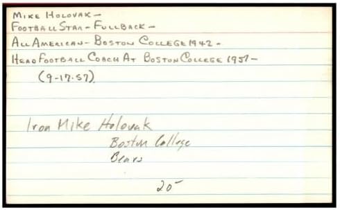 Mike Holovak assinou cartão de índice 3x5 Autografado Rams Boston College 87479 - Assinaturas de corte da NFL