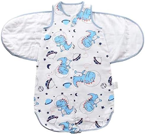 Bolsa de dormir de bebê, algodão Sleeps Mack Swaddle Planta vestível por 0 a 6 meses bebê, bolsa de dorminhocas seguras, design de dinossauros espaciais