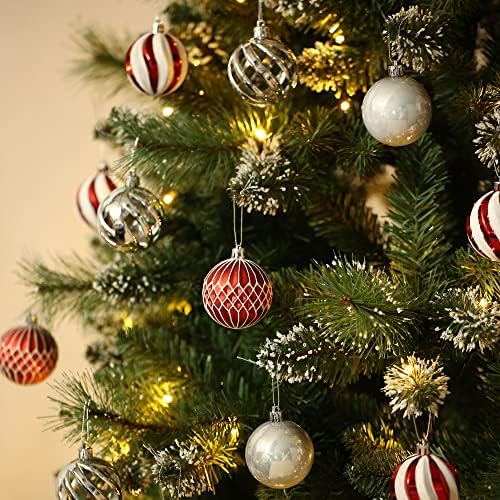 Qinying 24pcs 2.36 '' Bolas de Natal Ornamentos de Balas de Bausos Coloridos Survendo Balas de Balas de Feriado de Pingentes de Holiday Bolas de Festas Decoração
