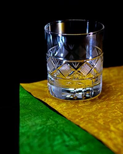 Crystal Design Whisky Glasses - 10 oz de copo de vidro de uísque - moléculas de química de uísque | Glassware de