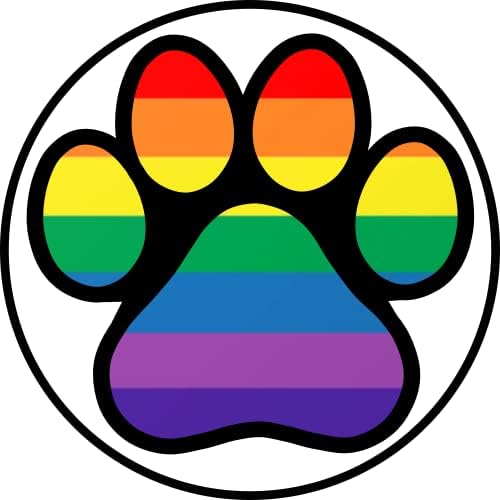 LGBT PAW PET PET IMPRENSAGEM DE ARVIDO DE ARVIDO DE PEÇO DE PEÇO - LGBTQIA PREMIUM VINIL Decalque 3 x 3 | Para carros Auto -Mobiles