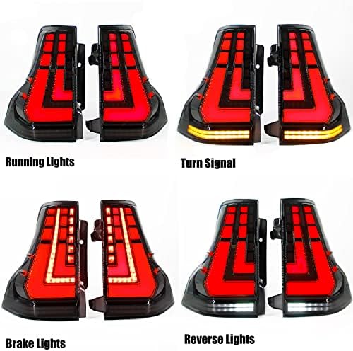 Luzes traseiras jumiap ajustam Toyota PRADO 2010-2020 Lâmpada de lâmpada Taça Drl Start-Up Animação Sequencial Turn Signals Plug