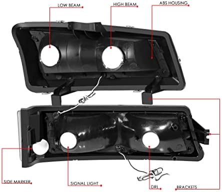 LED DRL TINTUED HABITA CLARO CLARO LAMBRAS DE FARIO COMPATÍVEL COMPATÍVEL COM Chevy Avalanche Silverado 03-07