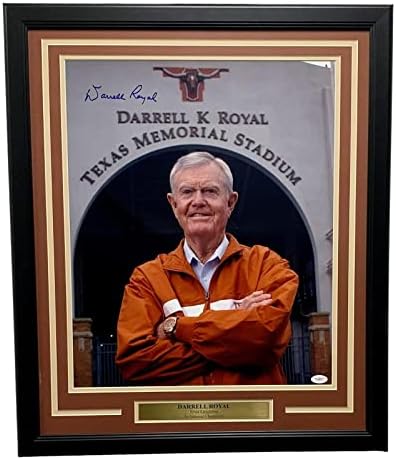 Darrell Royal assinou 16x20 foto emoldurada Longhorns JSA 2 - Fotos autografadas da faculdade