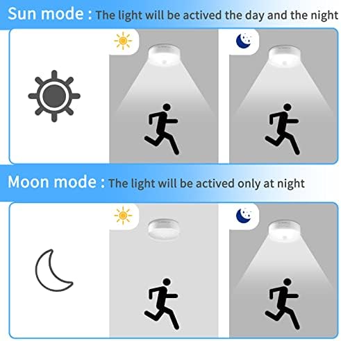 Luz do teto do sensor de movimento alimentado por bateria do YouTob, luz de teto LED operado por bateria 6500K 330LM LED LED LED ativado para armário de chuveiro de chuveiro Pantial alpendre