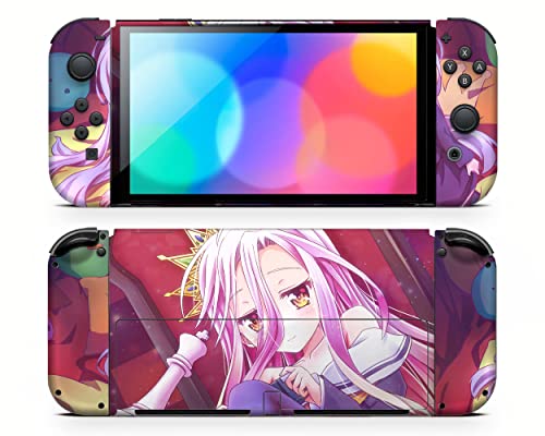 Classic Art No Life Game Switch OLED Skin Console Joy-Con Dock Sticker Decal