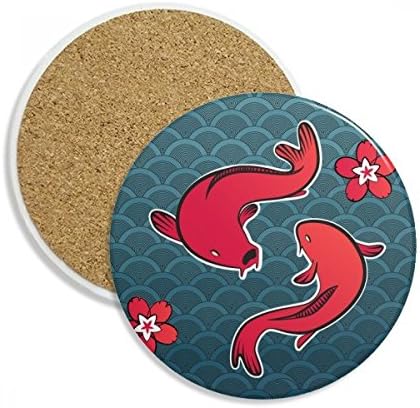 Red Fish Japan Chinês Lucky Coaster Copo Canecas Proteção de mesa absorvente Pedra absorvente