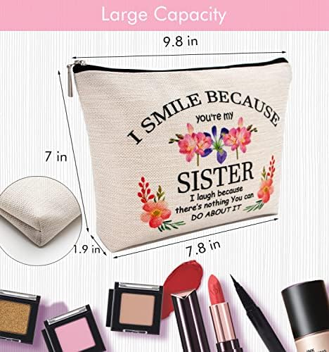 Presentes irmãs Bolsa de maquiagem da irmã Presente de aniversário Presente de bolsa de cosmética da irmã para a sloor