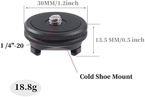 Adaptador de montagem em sapato frio de alumínio FOTGA com orifício de montagem de parafuso de 1/4 -20 para flash speedlite de câmera de microfone de luz LED de velocidade flash