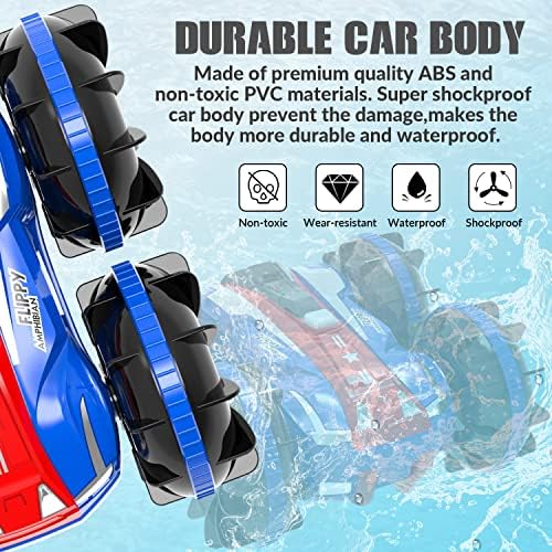 Brinquedos Volantexrc para meninos de 6 a 12 anos de idade, carro RC para crianças de 2,4 GHz de controle remoto barco à prova d'água 4wd RC Monster Truck Stunt Car Boy