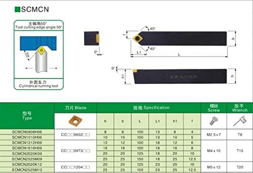 FINCOS SCMCN1616H09 ENDIDADO COM CCMT09T304 INSERT para cortar aço inoxidável e aço, ferramenta de torneamento CNC,
