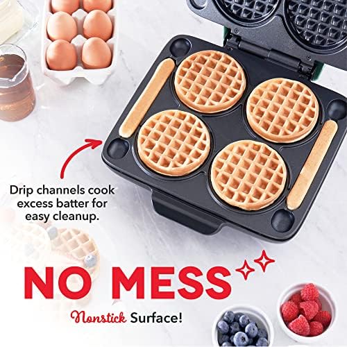 Dash Multi Mini Waffle Maker: Quatro mini -waffles, perfeitos para famílias e indivíduos, superfícies antiaderentes duplas de