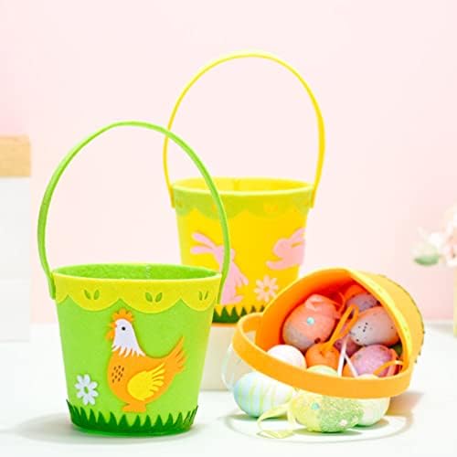 Cestas de Páscoa de Pretyzoom para crianças cesta de caça a ovos de Páscoa vazia com alça de cestas de páscoa para meninos baldes para meninas para presentes de festa