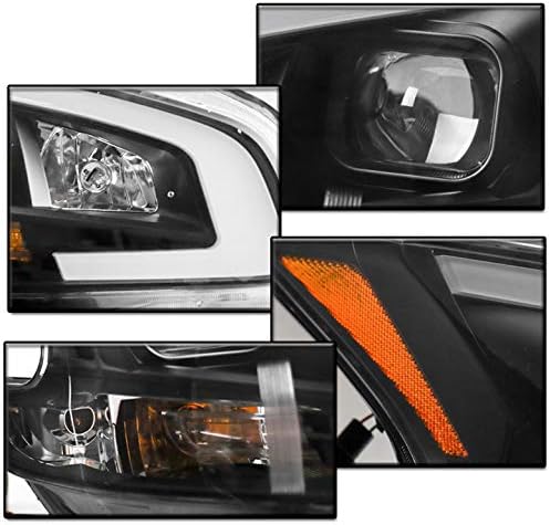 ZMAUTOPTS LED TUBO Black Projecor Feardôs de faróis com luzes DRL de LED azul de 6,25 para 2009-2014 Maxima