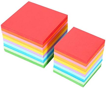 Papel de origami, cartão colorido 1 pacote 520 pcs 7x7 cm Cores de papel de origami grandes lados para projetos de artes e ofícios