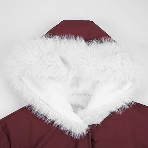 Overcemcoat espessado feminino PLUS TAMANHO A calor e quente do inverno Fleece forrado com capuz de casaco de neve com capuz para mulheres