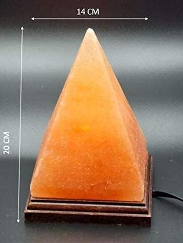 APEX Global Himalaia Rosa Salt Lâmpada pirâmide individualmente criada à mão, brilho âmbar, fio certificado com interruptor mais