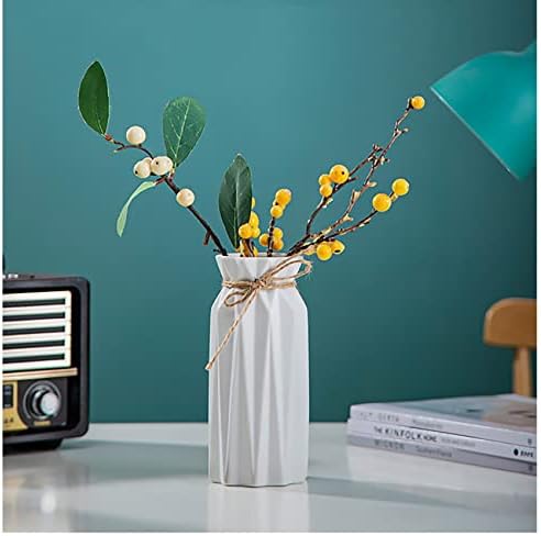 Vaso de vaso de cerâmica branca vaso de flores seco vaso para decoração de casa moderna, ajuste para a sala da sala de estar