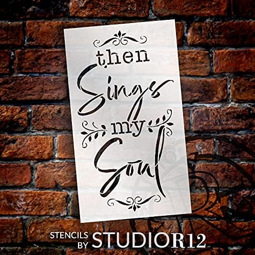 Então canta minha alma estêncil por Studior12 | Decoração de casa do Hino do Evangelho DIY | Caixa de artesanato