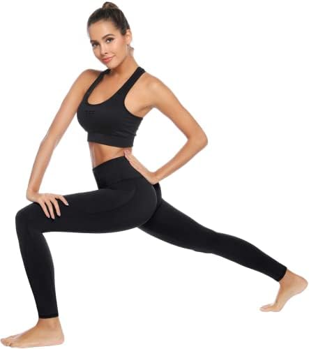 Calças de ioga Auu para mulheres trepando de alta cintura leggings com bolsos Casual Running Stretch Long Pants