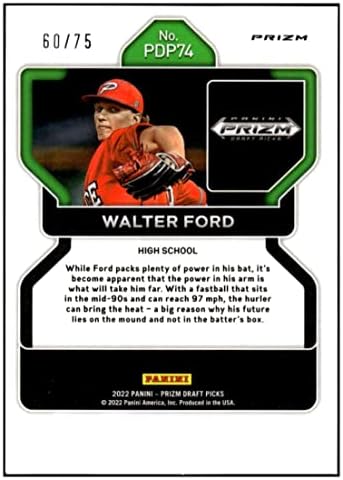 Walter Ford RC 2022 Panini Prizm /75 Draft Picks Lime Green 74 ROOKIE NM+ -MT+ MLB Baseball