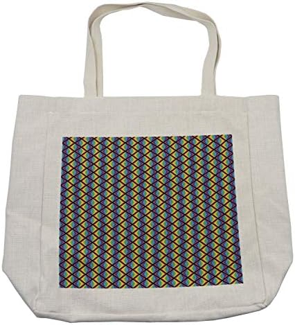 Bolsa de compras de Ambesonne Rainbow, triângulos coloridos abstratos Arte geométrica, bolsa reutilizável ecológica para a