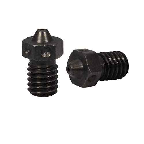 Bocos de aço endurecidos de 4pcs bocos de rosca M6 0,6 mm 0,8 mm para 1,75 mm V6 HOTEND PRUSA PRUSTING PEI Peek ou Filamento de fibra de carbono Uso