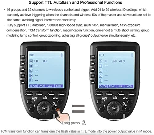 Godox câmera flash gatilho xpro-c para cânone sem fio remoto 2.4GHz 1/8000s HSS TTL-CONVERT-MANual Design de tela grande funções