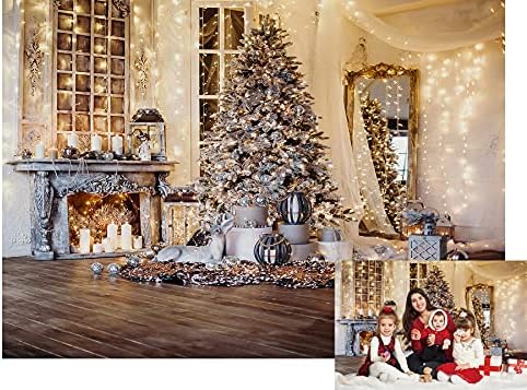 Ltlyh 10x8ft cenários de Natal para fotografia fotografia de árvores de natal cenas cenas de Natal cenário de Natal com lareira