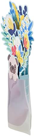 Liv Heart 98009-32 Nemu Nemu Animals Paper Bouquet umidificador, Hana o pug, ecologicamente correto, comprimido