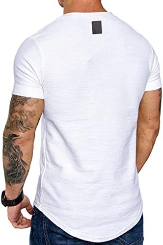 Treina de camiseta atlética da moda masculina Camisas de hombrem musculação de manga curta de manga curta